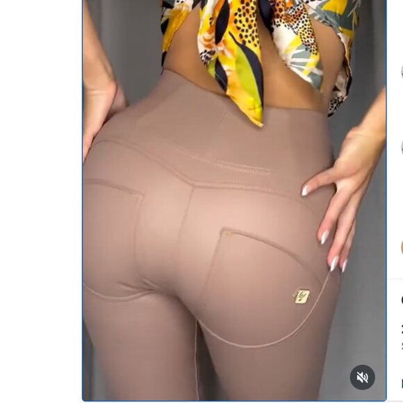 Freddy WRUP Faux Leather High Waisted Zipper Petite Length Mocha Women's XL - Picture 16 of 16